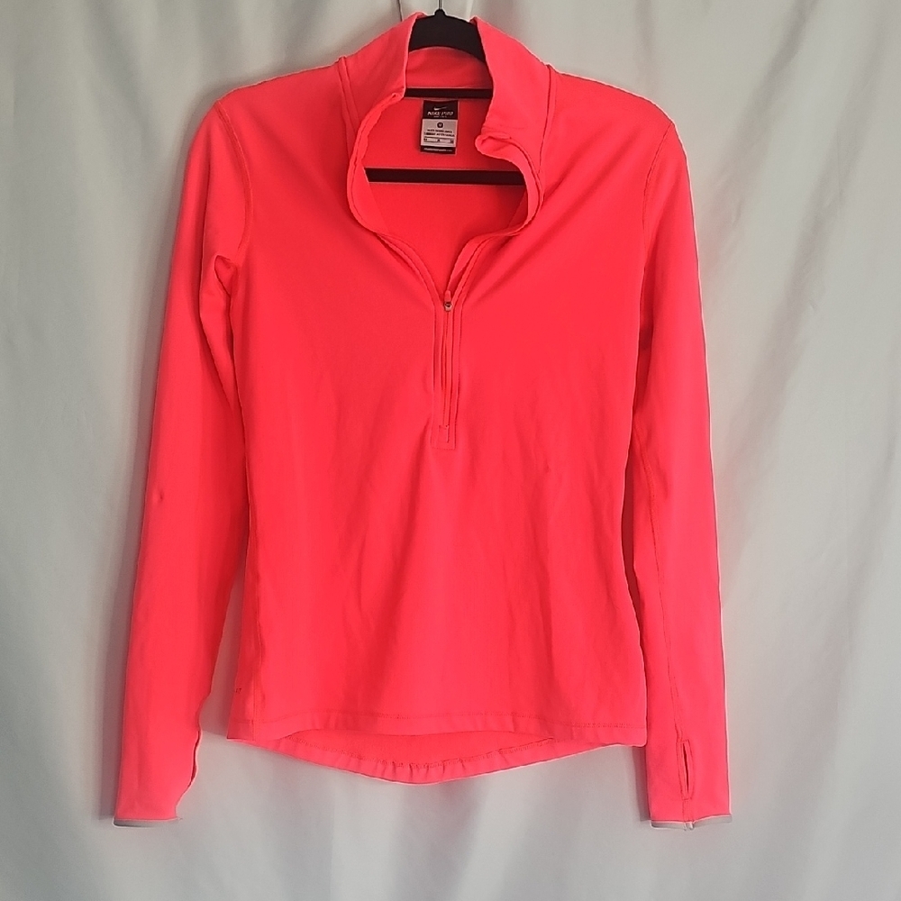 Nike Women's Bright Pink Quarter-Zip Sweatshirt